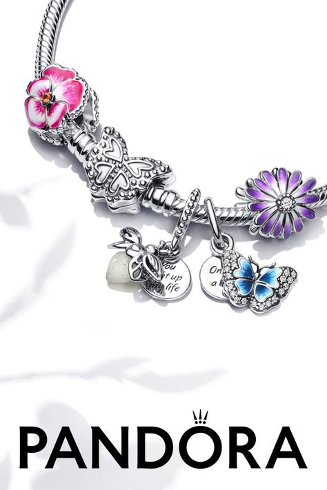 Personalise your look with new Pandora colourful jewellery. Rapunzel Pandora Bracelet, Colourful Pandora Bracelet, Seahorse Costume, Butterfly Pandora Charm, Pandora Charm Bracelet Disney, Pandora Butterfly Charm, Jewellery Pandora, Pandora Accessories, Pandora Spring