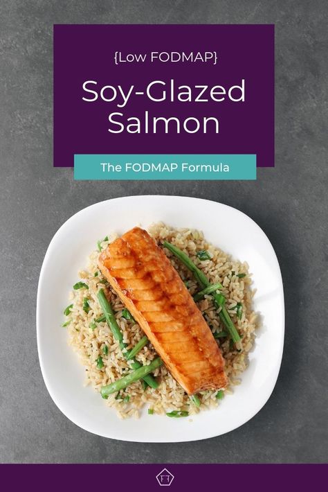 Looking for a healthy dinner idea? Try this simple low FODMAP soy-glazed salmon! FODMAP Recipes | FODMAP Diet | FODMAP Diet Recipes |FODMAP Diet Dinner | FODMAP Dinner | FODMAP Dinner Recipes | Dinner Ideas for Kids | Salmon | Baked Salmon | Seafood | Healthy #lowfodmap #glutenfree #healthy #salmon www.fodmapformula.com Fodmap Fish Recipes, Salmon Low Fodmap, Low Fodmap Salmon Recipes, Low Fodmap Salmon, Fodmap Salmon, Healthy Fodmap Recipes, Fodmap Dinner Recipes, Lowfod Map, Ibs Diet Recipes