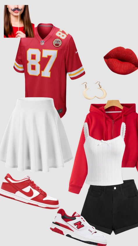 #myfirstshuffle Chiefs Outfit, Chiefs Game, City Outfits, Cute Halloween Costumes, Preppy Outfit, Disney Outfits, Kansas City Chiefs, Cute Halloween, Kansas City