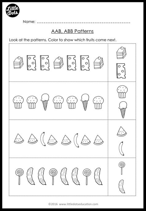 The Very Hungry Caterpillar Theme: Patterning Worksheets and Activitie Preschool Math Patterns, Ab Pattern Worksheet, Preschool Pattern Worksheets, Preschool Math Printables, Abb Patterns, Pattern Worksheets For Kindergarten, Free Math Printables, Preschool Patterns, Shape Activities Preschool