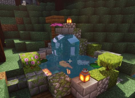 Minecraft Habitats, Axolotl Pond Ideas Minecraft, Axolotl Tank Minecraft, Axolotl Minecraft Build, Axolotl Pond Minecraft, Minecraft Axolotl Enclosure, Axolotl Enclosure Minecraft, Axolotl Minecraft Habitat, Axolotl Tank Ideas Minecraft