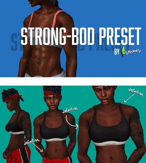 estrojan-s:   STRONG-BOD PRESET 💪🏾💪🏽💪🏼💪🏻  My first... -                     			  			Playing Sims 4 Black Nose Presets Sims 4 Cc, Sims 4 Big Body Presets, Stud Cc Sims 4, Sims 4 Realistic Body Presets, Sims 4 Stud Cc Clothes, Black Sims 4 Cc Body Preset, Sims 4 Cc Lesbian Stud Clothes, Stud Sims 4 Cc, Sims 4 Stud Cc