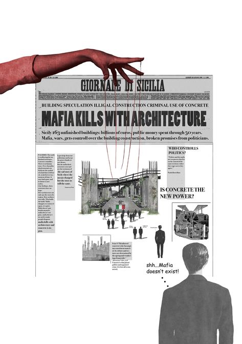 Architecture Collage, Newspaper, Italy, Collage, Architecture