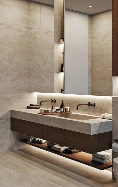 High End Bathrooms, Italian Bathroom Design, Wood Bathroom Cabinets, Italian Bathroom, Minimalistic Interior, Luxury Bathroom Master Baths, Bathroom Inspiration Modern, Suite Bathroom, Bathroom Decor Luxury