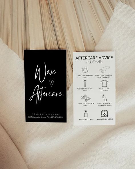 Waxing Aftercare Card Template Wax Aftercare Card Template Wax Care Guide Editable Wax Care Card Waxing Template Waxing Post Care Canva - Etsy Spain Brow Maintenance, Waxing Aftercare, Clinic Decor, Brow Care, Guideline Template, Client Satisfaction, Lip Filler, Brow Color, Business Decor