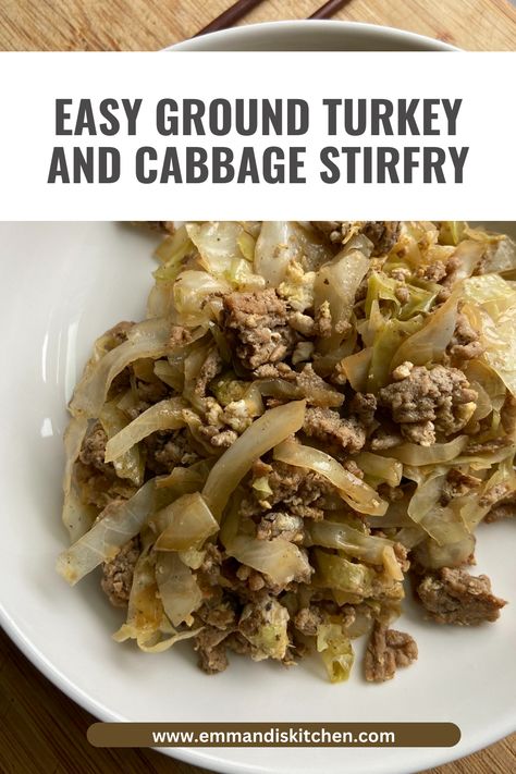 This ground turkey and cabbage stir fry recipe is so quick and easy to make. This budget-friendly one-skillet meal is ready in under 30 minutes, and it is the perfect meal for a busy weeknight. This turkey and cabbage stir fry is loaded with flavor and it is low-carb, gluten-free, and keto friendly. #stirfry #ketorecipe #eggrollinabowl #groundturkeyrecipes #cabbagerecipes #easydinners Ground Turkey And Cabbage, Turkey And Cabbage, Ground Turkey Cabbage, Turkey Cabbage, Paleo Snack, Clean Meal Prep, Easy Clean Eating Recipes, Cucumber Diet, Clean Eating For Beginners