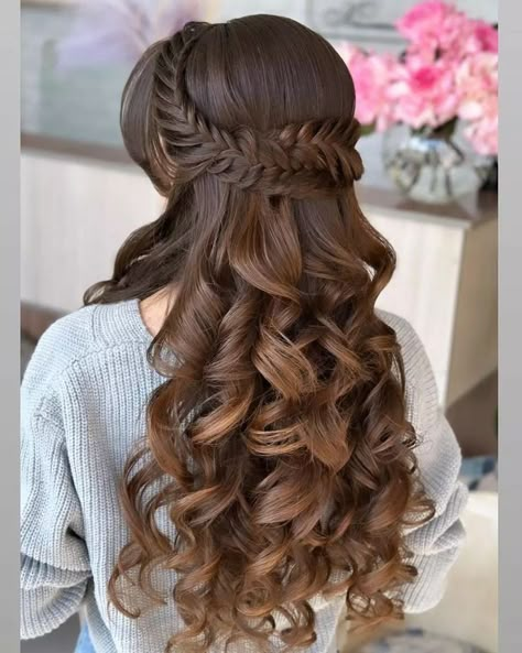 Glass Hair, Hair Style Vedio, Hoco Hair Ideas Medium, Long Hair Wedding Styles, Hair Up Styles, Hairdo For Long Hair, Short Hair Styles Easy, Easy Hairstyles For Long Hair, Wedding Hairstyles For Long Hair