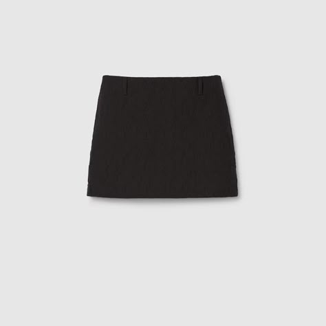 Textured cotton mini skirt in black | GUCCI® International Gucci Skirt, Cotton Mini Skirt, Collage Outfits, Mini Skirt Style, Gucci Store, Clothes Brand, New Money, The Concert, Dr Closet