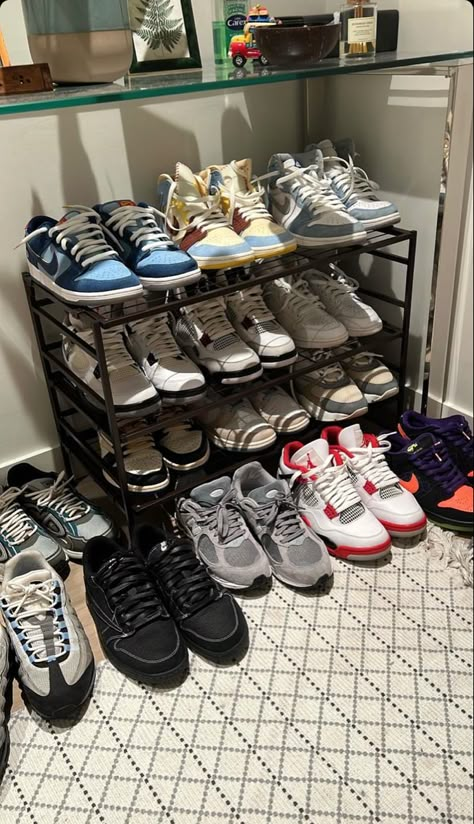 Shoe Collection Aesthetic, Shoe Rotation, Balenciaga Adidas, Sneakerhead Room, Rick Owens Shoes, Off White Sneakers, Shoes Wallpaper, Pretty Sneakers, Nike Off White