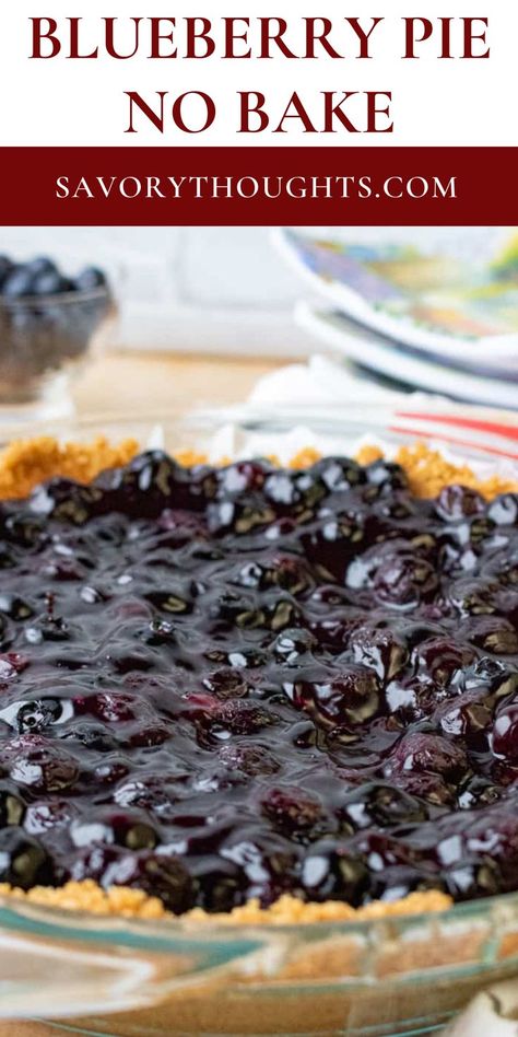 Is there anything more satisfying than a delicious no bake pie? This no bake blueberry pie recipe is one of the easiest fruit pies around, pairing fruity sweetness with a sweet golden, cookie crust. No Bake Fruit Pie, Blueberry Pie No Bake, Easy Fruit Pie, Boysenberry Pie, Spring Cakes Recipes, Pie No Bake, Holiday Cake Recipes, Fruit Pie Recipe, Blueberry Pie Recipe