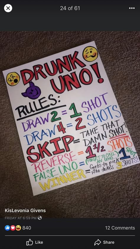 Drunk Uno, Uno Game, Drunk Games, Adult Drinking Games, Drinking Board Games, Girls Night Games, Alcohol Games, Sleepover Party Games, Diy Party Games