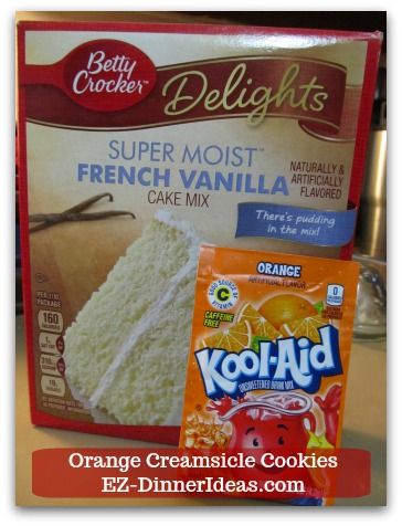 Orange Creamsicle Cookies Cake Mixes, French Vanilla Cake Mix Recipes Boxed, French Vanilla Cake Mix Cookies, Orange Cake Mix Cookies, French Vanilla Cake Mix Recipes, Boxed Desserts, Vanilla Cake Mix Recipes, Orange Creamsicle Cookies, Creamsicle Cookies