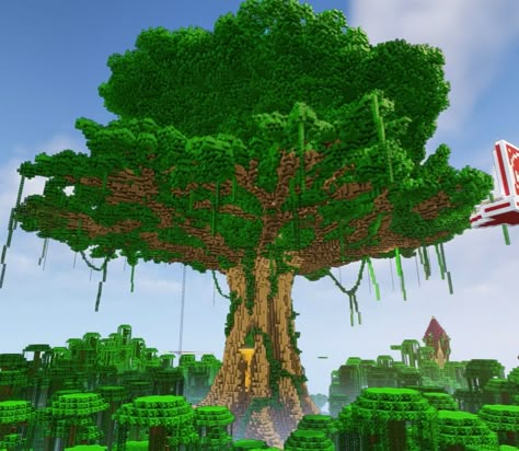 Minecraft Build from Hermitcraft Hermit Craft Builds, Hermitcraft Builds, Jungle Minecraft, Server Ideas, Minecraft Tree, Hermit Craft, Mc Ideas, Minecraft Structures, Build Inspiration