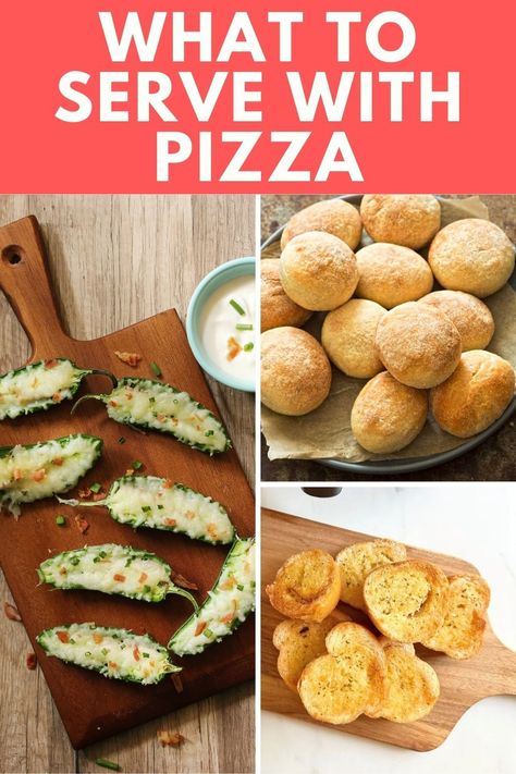 Turn your pizza night into a culinary adventure with these 20 sizzling side dishes! From cheesy garlic breadsticks to Mediterranean hummus platters and beyond, we've handpicked the perfect accompaniments to enhance your pizza experience. Pizza Accompaniments, What To Serve With Pizza, Pizza Party Menu, Pizza Side Dishes, Cheesy Garlic Breadsticks, Mediterranean Hummus, Pizza Sides, Hummus Platter, Potluck Side Dishes