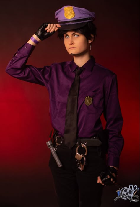 #fnaf #fnafcosplay #williamafton #williamaftoncosplay #cosplay Fnaf Security Guard Cosplay, Fnaf Security Guard Outfit, Purple Guy Cosplay, William Afton Cosplay, Fnaf Outfits, Guy Cosplay, Cosplay Fnaf, Fnaf Security Guards, Lost Boys Movie