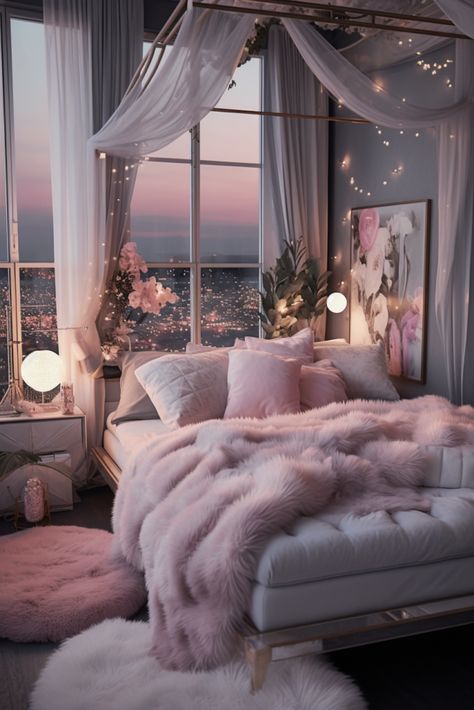 Boujee Apartment Bedroom Inspiration - Quiet Minimal Boujee Bedroom, Boujee Apartment Bedroom, Boujee Apartment, Dream Bedroom Inspiration, Feminine Bedroom, Pink Bedroom Decor, Glam Bedroom, Dream Apartment Decor, Apartment Bedroom