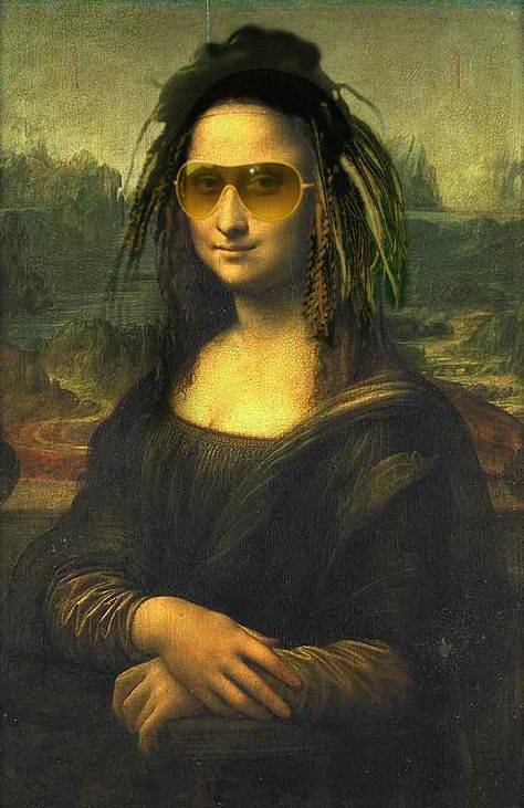 Rasta Mona Lisa by KARMADESIGNER Mona Lisa Parody, Lisa Smile, Mona Lisa Smile, Light Blue Walls, Old Movie Posters, The Mona Lisa, Classic Artwork, Magazine Pictures, Beauty Photoshoot