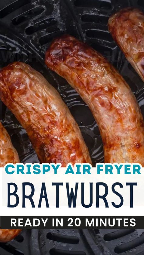 Discover how to make the most delicious Air Fryer Bratwurst in just 15 minutes! This easy recipe guarantees juicy brats with a perfect snap on the outside. Whether you're craving a quick weeknight dinner or a tasty snack, these bratwursts are ideal for serving on a warm bun with your favorite toppings like mustard and sauerkraut. Say goodbye to long cooking times and hello to flavorful meals made easy! Air Fryer Bratwurst, Bratwurst Dinner, Cheap Family Dinners, Bratwurst Recipes, Dinner Recipes Healthy Family, Flavorful Meals, Lazy Dinners, Quick Healthy Lunch, Fast Dinner Recipes