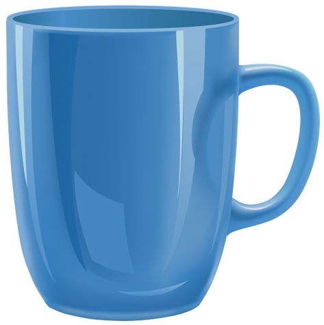 Blue Objects, Cup Pictures, Mug Images, Mug Clipart, Cup Clipart, Cup Drawing, Blue Mugs, Community Helpers Theme, Blue Cups