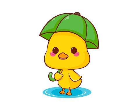 Hangoluan | Freepik Rain Cartoon, Duck Cartoon, Duck Pins, Cartoon Characters, Graphic Resources, Pikachu, Seamless Patterns, Umbrella, Pattern