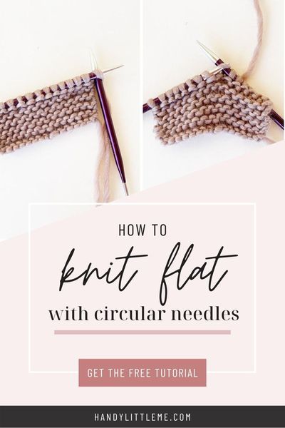 Knitting flat with circular needles. See a how-to and a video tutorial to show you how easy this is for projects with a small or large number of stitches. #knitting flat #circularneedles #knitting #knittingtutorial #knittingtechnique How To Knit On Circular Needles Tutorials, Knitting With Circular Needles Beginner, How To Knit On Circular Needles, How To Use Circular Knitting Needles, Circular Needles Knitting, How To Knit With Circular Needles, Knitting Doodles, Knit Stitches For Beginners, Knitting Tattoo