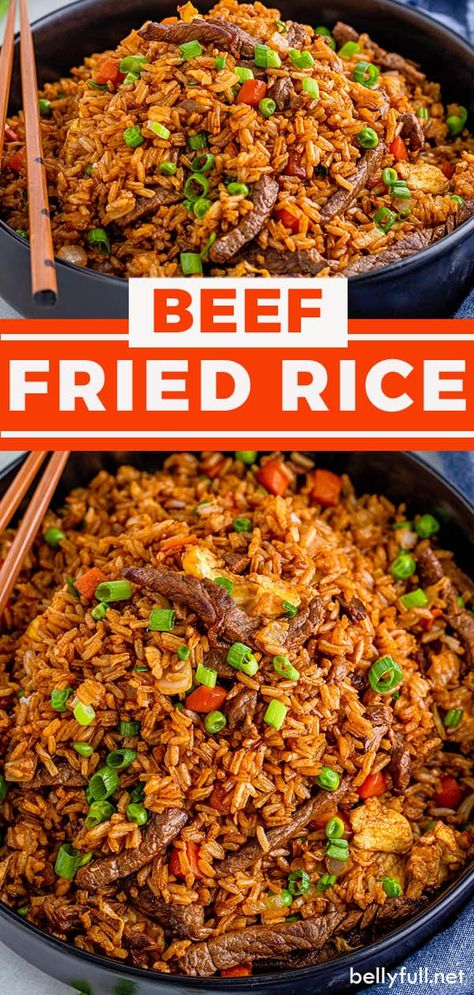 Stir Fry And Rice Recipes, Best Stir Fry Rice, Beef Fried Rice Recipe With Egg, Beef Stir Fried Rice, What To Make With Stir Fry Beef, Fried Rice With Beef Recipe, Beef And Fried Rice, Beef Rice Stir Fry, Fried Rice With Meat