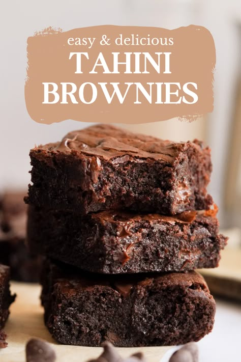 Tahini Baked Goods, Tahini Chocolate Bars, Tahini Sweet Recipes, Tahini Dessert Healthy, Ways To Use Tahini, Tahini Recipe Ideas Dessert, Recipes With Tahini In It, Tahini Recipe Desserts, Tahini Sweets