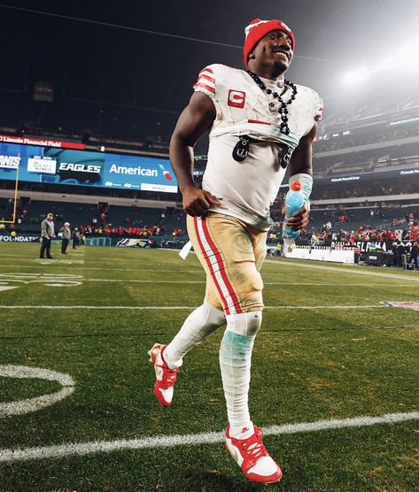 Deebo Samuel # 19 WR of the San Francisco 49ers runs off Lincoln Financial Field after the 49er's decisive win 42-19 over the Philadelphia Eagles on 12/03/2023. Debo Samuel 49ers Wallpaper, 49ers Deebo Samuel, Bosa 49ers, Deebo Samuel, 49ers Memes Humor, Lincoln Financial Field, 49ers Players, Wide Receiver, Philadelphia Eagles