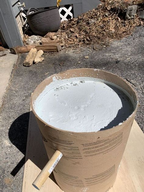 Concrete Stool DIY Oh My | Hometalk Deck And Fire Pit, Diy Wall Sconces, Stool Diy, Cement Furniture, Concrete Stool, Cement Table, Large Glass Jars, Diy Stool, Cement Garden