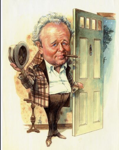 Archie Bunker by Bruce Stark Mort Drucker, Archie Bunker, Cartoon Artist, Caricature Sketch, Funny Caricatures, Caricature Artist, Jerry Lewis, Celebrity Caricatures, Caricature Drawing