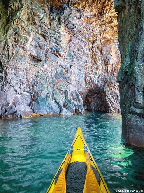 7 tips for taking incredible kayaking photos from equipment to composition to the right time of day | sea caves | explore minnesota | lake superior | Best Kayaking In The Us, Kayaking Photos, Black Beach Minnesota, Lake Superior Circle Tour, Traveling America, Travel Minnesota, Healthy Vision, Midwest Summer, Minnesota Lakes