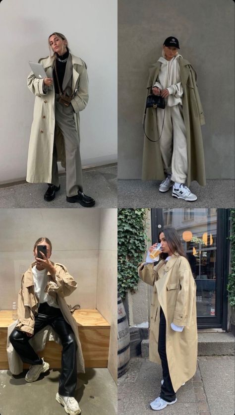 Cloudy Outfit Ideas, Casual Breakfast Outfit, Gray Trench Coat Outfit, Airport Outfit Fall, Beige Trench Coat Outfit, Trench Coat Outfit Winter, Trench Coat Outfit Ideas, Trench Coat Outfit Fall, Euro Winter