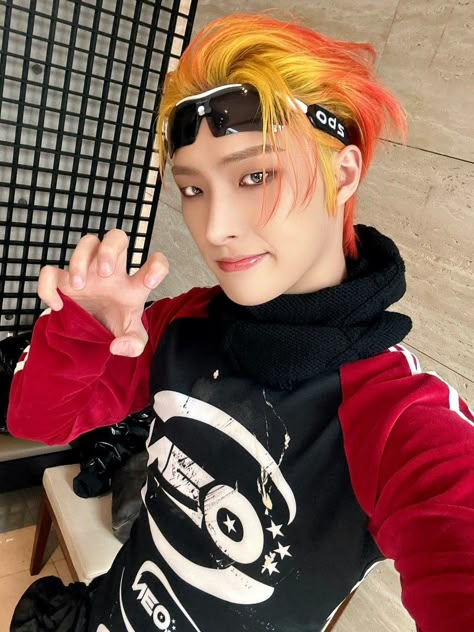 #Mingi #ATEEZ Mingi Ateez Ponytail, Mingi Ateez Orange And Red Hair, Mingi Rengoku Hair, Mingi Ateez Fire Hair, Mingi Ateez Halloween, Mingi Ateez Yellow Hair, Kpop Idols Orange Hair, Mingi Ateez Christmas, Cute Mingi Ateez