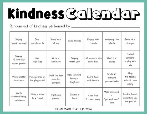 Free Kindness Activity Calendar Random Act Of Kindness Preschool, Preschool Acts Of Kindness, Power Hour Ideas For Kids, Kindness Week Activities For Adults, Acts Of Kindness For Preschoolers, February Kindness Challenge, Kindness Worksheets Free Printable, Random Acts Of Kindness For Kids, Kindness Bingo For Kids