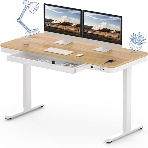 Computer Desks For Home, Desk With Storage, Electric Standing Desk, Computer Workstation, Desk Height, Stand Up Desk, Stand Desk, Sit To Stand, Sit Stand Desk