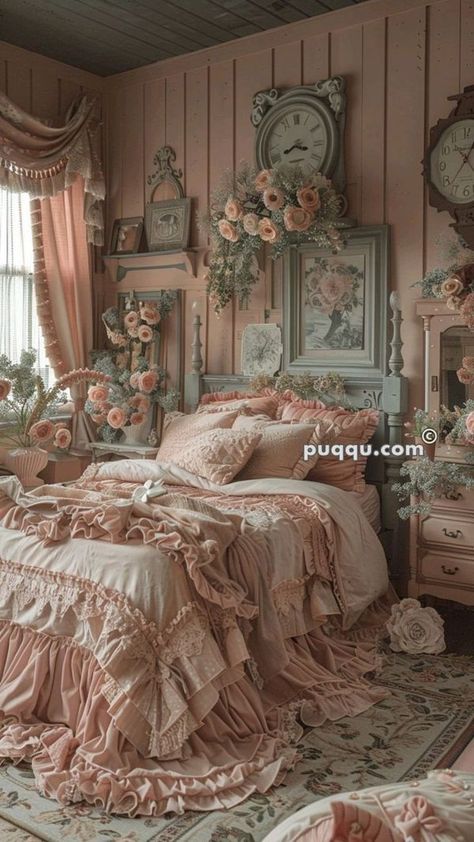 Grandma Core Bedroom, Bedroom References, Coquette Aesthetic Room, Paris Room Decor, Teenager Bedroom Design, Cottage House Interior, Enjoy Your Evening, Dream Bedroom Inspiration, Fantasy Rooms