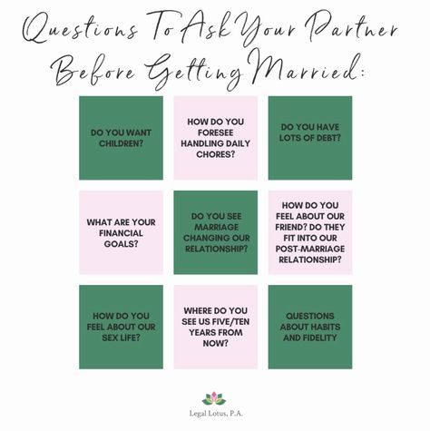 Love and marriage are real and wonderful. However, before proceeding in your relationship determine the issues on which you agree and disagree. With that said, there are things you need to discuss with your partner before getting married. Here are some questions you can ask:⁠ ⁠ For more information, click the link💚⁠ ⁠ #divorce #divorcecoach #diydivorce #divorcesupport #divorcejourney Discussions Before Marriage, Things To Discuss With Your Partner, What To Discuss Before Marriage, Questions Before Getting Married, Before You Get Married Questions, What To Ask Before Marriage, Things To Do Before Getting Married, Questions To Ask Before You Get Married, Questions To Ask Your Partner Before Marriage