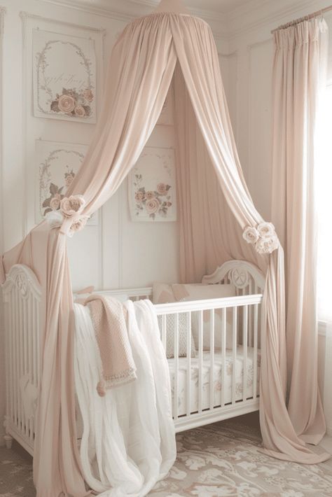 Luxury Baby Bedding, Royal Nursery, Princess Nursery, White Crib, Girl Nursery Room, Baby Room Inspiration, Nursery Room Inspiration, Baby Room Design, Luxury Baby