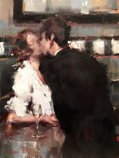 Lorraine Christie, Kiss Painting, Kiss Art, Contemporary Impressionism, Romance Art, Our Secret, Art Courses, Romantic Art, Couple Art