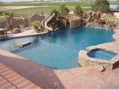 Master Pools Guild | Residential Pools and Spas - Freeform Gallery Gorgeous Pools, Unique Pools, Awesome Pools, Waterfall Pool, Pool Paradise, Huge Pool, Big Pool, Amazing Swimming Pools, Luxurious Pool