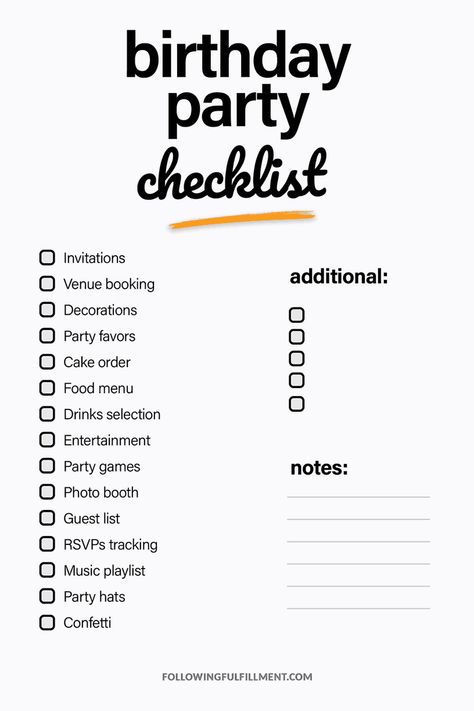 Birthday Preparation Checklist, Party Cleaning Checklist, Remodeling Checklist, Party Music Playlist, Birthday Party Checklist, Party Planning Checklist, Declutter Checklist, Party List, Birthday Things