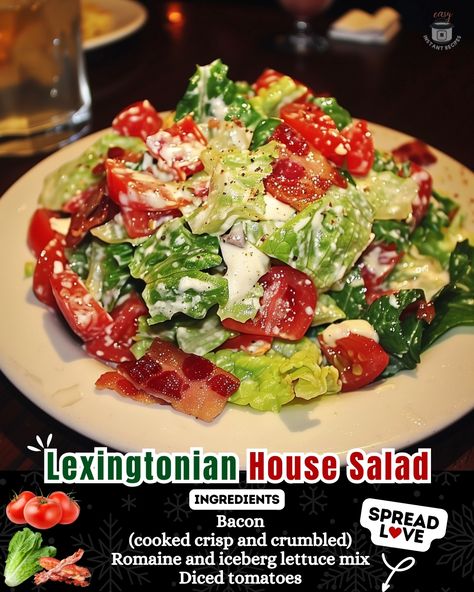 Best Lexingtonian House Salad - Easy Instant Recipes Iceberg Lettuce Salad Recipes, Dinner Recipes Meal Prep, Iceberg Lettuce Salad, Recipes Meal Prep, Lettuce Salad Recipes, Best Salad, Healthy Low Calorie Meals, Homemade Ranch Dressing, House Salad