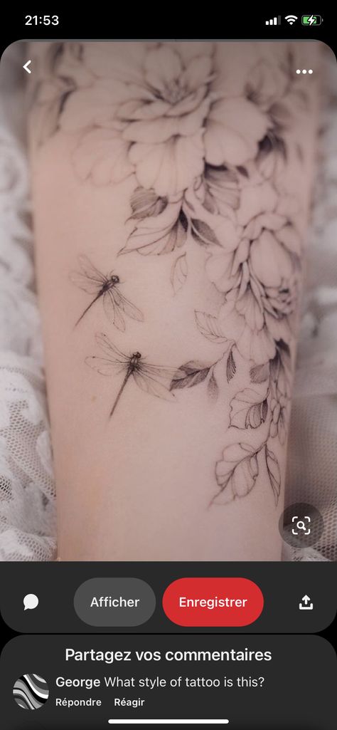 Dragon Fly And Flower Tattoo, Floral Foot Tattoo, Earthy Tattoos, Dragon Flys, Dragonfly Tattoo Design, Flower Tattoo Back, Floral Tattoo Sleeve, Hummingbird Tattoo, Dragonfly Tattoo