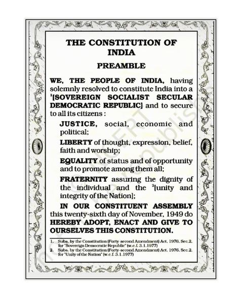 Preamble Of India Drawing, Preamble Of India, Preamble Of Indian Constitution, Dr Ambedkar, Draw Aesthetic, Indian Constitution, India Book, Faded Hair, General Knowledge Book