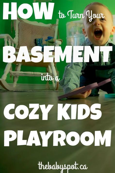 Turn your dreary old basement into a fun cozy kid's playroom with our top tips! #thebabyspot #basementreno #kidsplayroom #kidsplayroominspiration Leaking Basement, Kid's Playroom, Basement Organization, Old Basement, Flooded Basement, Neat Tricks, House Foundation, Basement Storage, Air Conditioning Installation