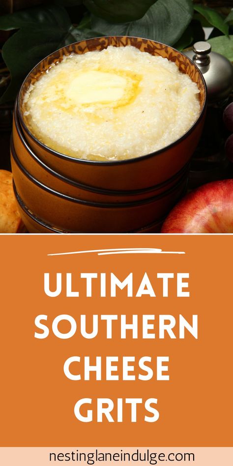 Experience the ultimate comfort of Southern Cheese Grits. Creamy, cheesy, and baked to perfection, this classic dish is a must-try for grits lovers. Enjoy the delightful combination of tender grits, melted Cheddar cheese, and a hint of spiciness. Perfect as a side dish or standalone indulgence, our recipe will satisfy your cravings. Grits A Yaya Recipe, Loaded Grits Recipe, Savory Grits Breakfast, Best Cheese Grits Recipe, Breakfast Grits Recipe, Christmas Grits, Crockpot Cheese Grits, Cheese Grits Recipe Southern Style, Creole Grits