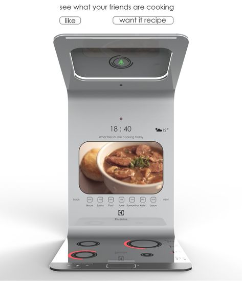 The Smart and Social Chef-Maker Smart Kitchen Technology, Smart Washer And Dryer, Diy Storage Bed, Under Bed Storage Containers, Kitchen Appliances Design, Industrial Design Trends, Smart Home Appliances, Id Design, Cleaning Gadgets