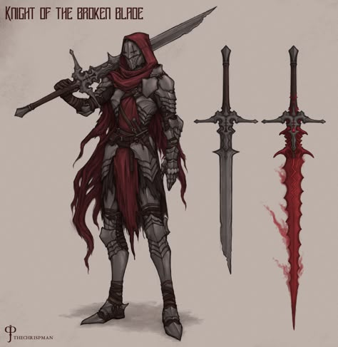 ArtStation - Knight of the Broken Blade, Chris Perrault Dark Souls Concept Art, Broken Blade, Lost Memories, Heroic Fantasy, The Knight, 다크 판타지, Knight Art, Dungeons And Dragons Characters, Dungeons And Dragons Homebrew