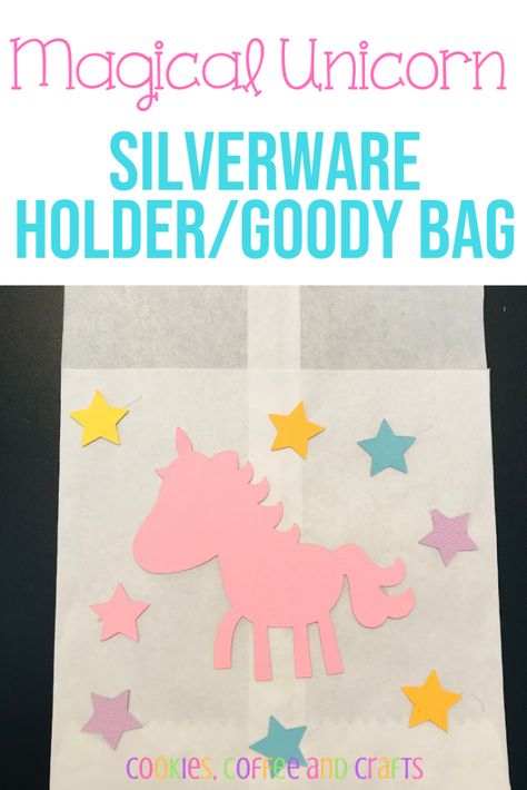 Every little girl dreams about a magical unicorn birthday party. Here is a cute idea, perfect for on a budget, to create cute goody bags or silverware holders. These decorations will add a special touch to your unicorn party. #unicorn #unicornparty #unicornbirthday #onabudget #cheap #goodybag Kid Halloween Treat Bags, Silverware Holder, Halloween Treats For Kids, Unicorn Crafts, Unicorn Decorations, Thanks Mom, Craft Stash, Halloween Treat Bags, Magical Unicorn