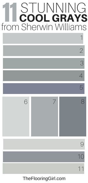 11 awesome cool gray paint shades from Sherwin Williams. Best cool grays and coordinating accent walls #cool #gray #paint #shades #accentwall #painting #sherwinwilliams Gray Paint Colors Sherwin Williams, Most Popular Paint Colors, Sherwin Williams Gray, Diy Organizer, Popular Paint Colors, Gray Paint, Grey Paint, Sherwin Williams Paint Colors, Grey Paint Colors